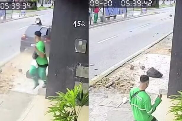 agente de limpeza escapa atropelamento Aracaju