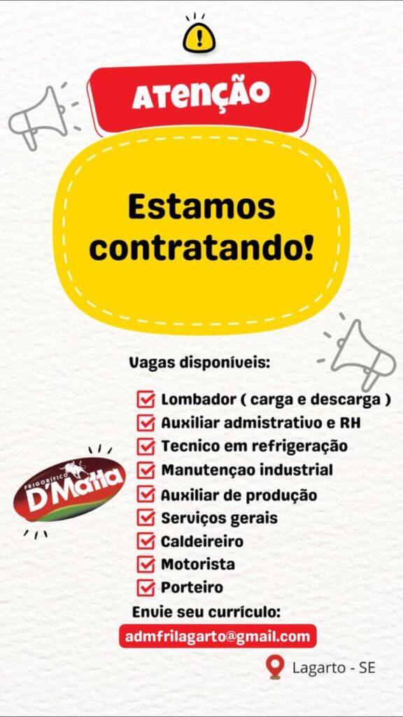 Frigorífico D’Matta abre vagas de emprego em lagarto