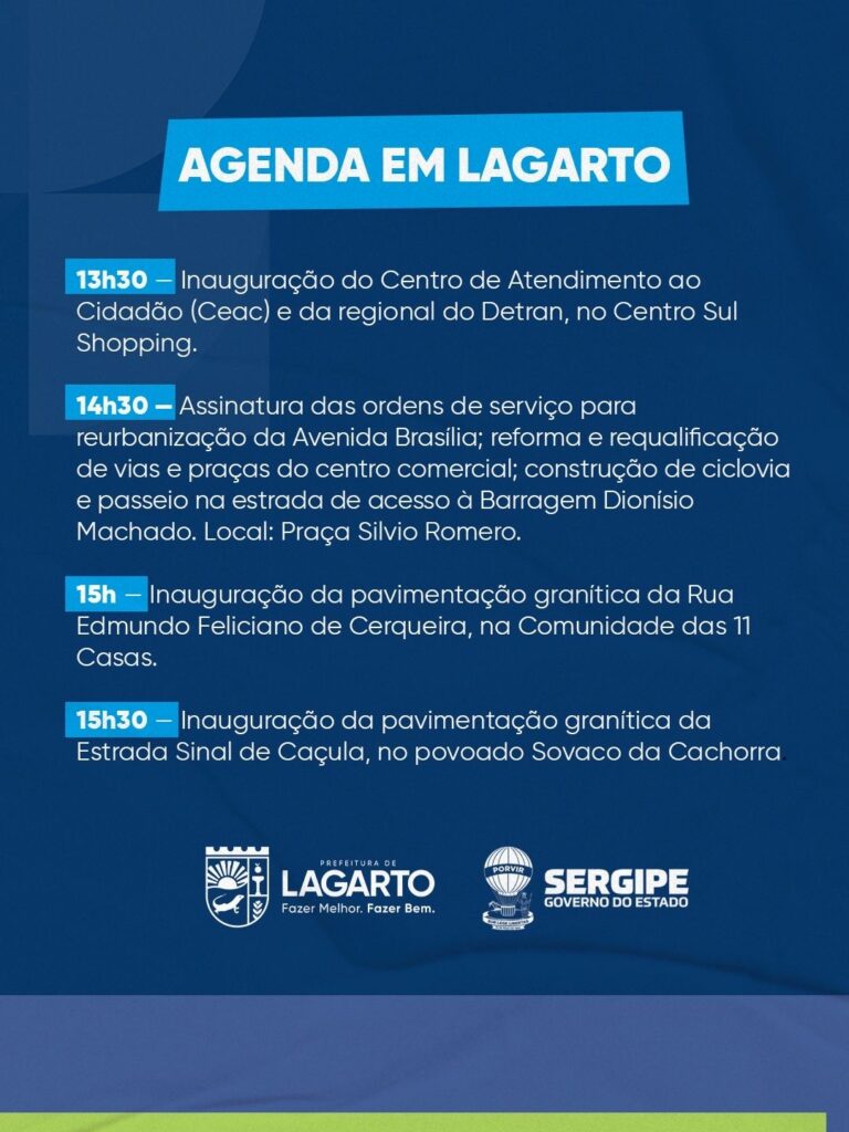 inaugurações e ordens de serviço em Lagarto
