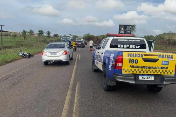 Acidente entre duas motocicletas na SE-270, em Salgado