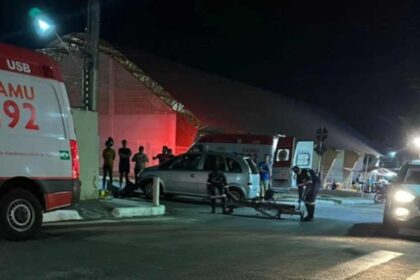 Acidente entre carro e moto na praça do Forródromo em Lagarto deixa motociclista ferido