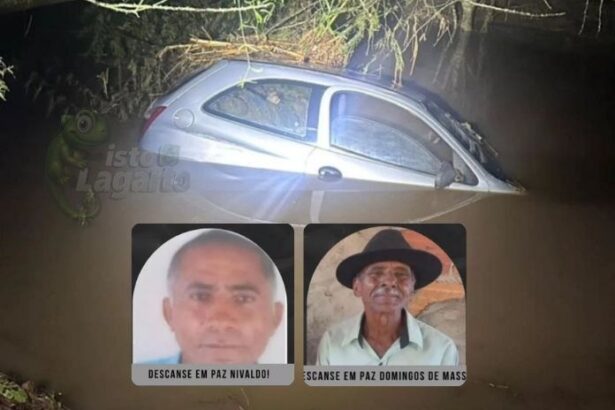 Carro é arrastado por correnteza no povoado Jacaré, em Simão Dias, deixando duas vítimas fatais