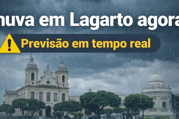 Chuva em Lagarto agora com céu nublado e previsão de pancadas na cidade