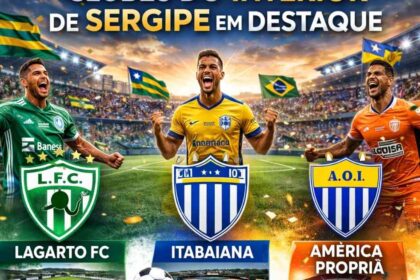 Montagem com Lagarto FC, Itabaiana e América de Propriá em destaque no futebol do interior de Sergipe
