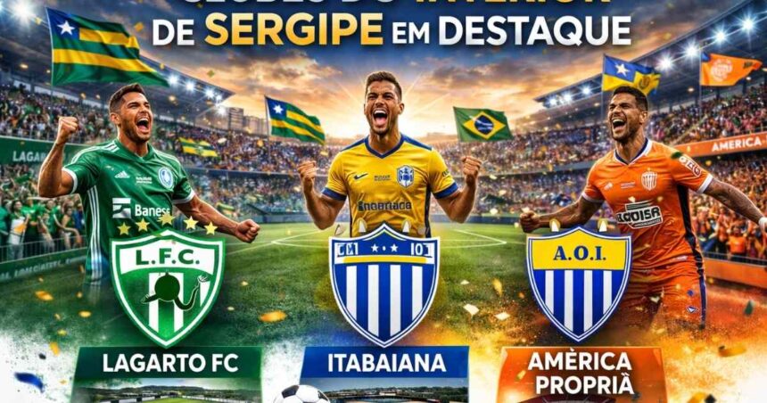 Montagem com Lagarto FC, Itabaiana e América de Propriá em destaque no futebol do interior de Sergipe