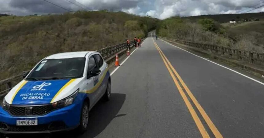 Trabalhadores iniciam instalação de guarda-corpos na ponte entre Lagarto e São Domingos
