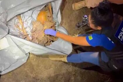 Cisterna em propriedade rural onde foi localizada ossada humana em Estância