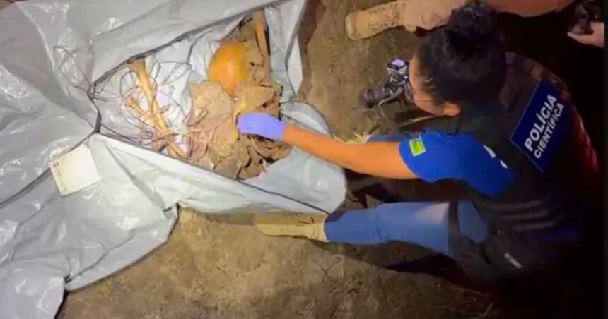 Cisterna em propriedade rural onde foi localizada ossada humana em Estância