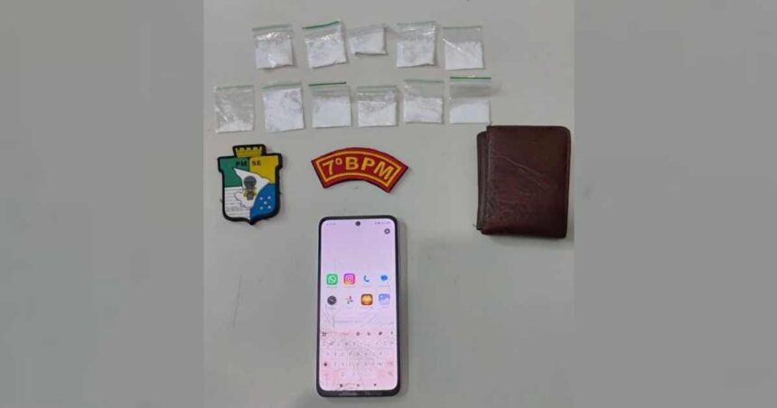 Polícia Militar durante ocorrência de tráfico de drogas em Lagarto