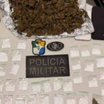 Drogas e dinheiro apreendidos pela Polícia Militar em Lagarto.