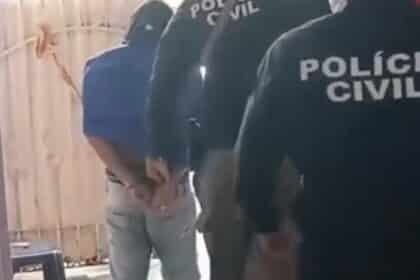 Equipes da Polícia Civil de Lagarto durante operação de recaptura de foragido em Aracaju.