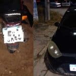 carro e moto envolvido no acidente