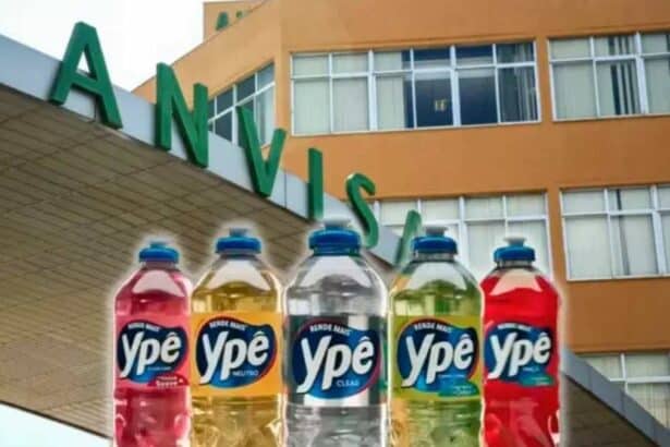 Montagem com produtos Ypê suspensos pela Anvisa por risco sanitário.