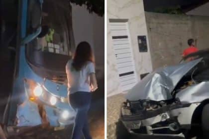 Montagem mostrando os dois veiculos envolvido no acidente