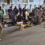 Viatura do DTTU e agentes organizando o tráfego em trecho urbano da SE-270.