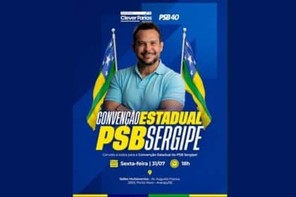O Delegado Clever Farias em momento de fala durante encontro político com apoiadores do PSB em Sergipe.