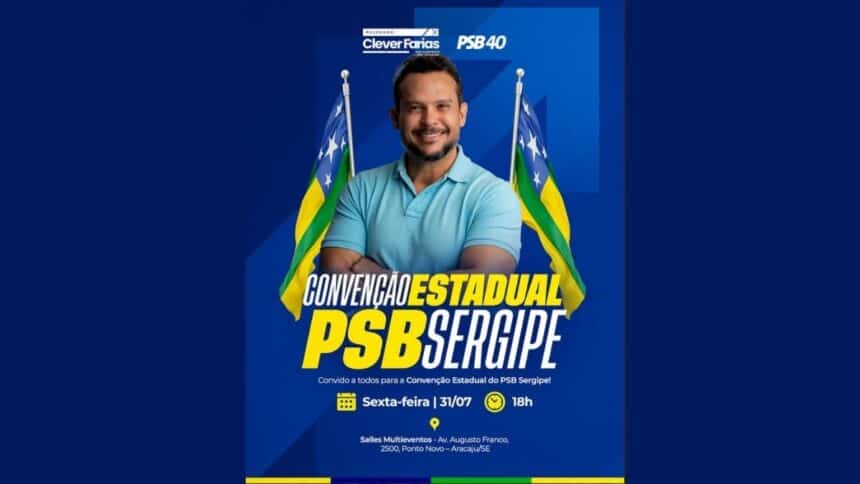 O Delegado Clever Farias em momento de fala durante encontro político com apoiadores do PSB em Sergipe.