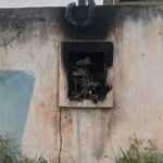 Local atingido pelo incêndio na casa de bombas no povoado Morcego em Lagarto-SE.