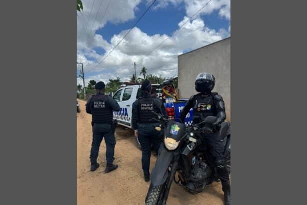 7º Batalhão da Polícia Militar atuando em ocorrência no município de Lagarto.