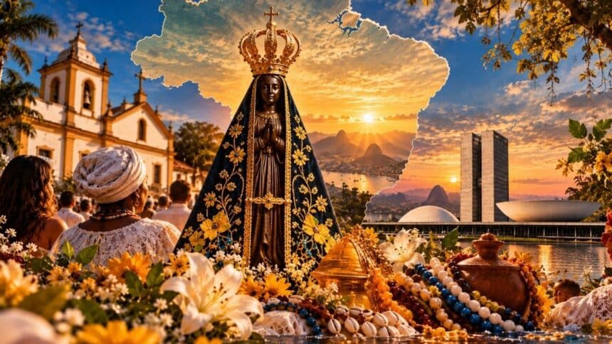 lustração sobre sincretismo e liberdade religiosa no Brasil.