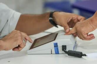 votação no dia do pleito.
