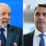 Lula e Flávio Bolsonaro montagem lado a lado