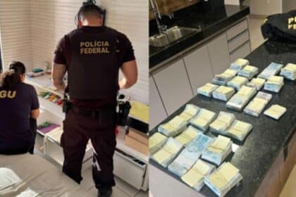 Polícia Federal durante operação policial.