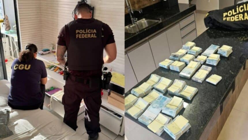 Polícia Federal durante operação policial.