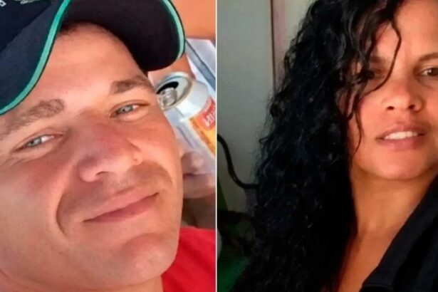 Foto da vitima e do autor do feminicidio