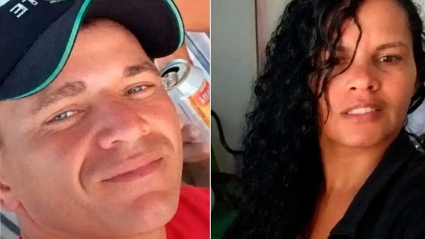 Foto da vitima e do autor do feminicidio