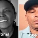 Foto lado a lado da vitima e do suspeito