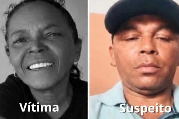 Foto lado a lado da vitima e do suspeito