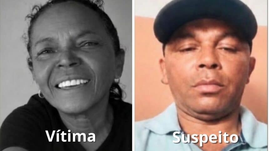 Foto lado a lado da vitima e do suspeito
